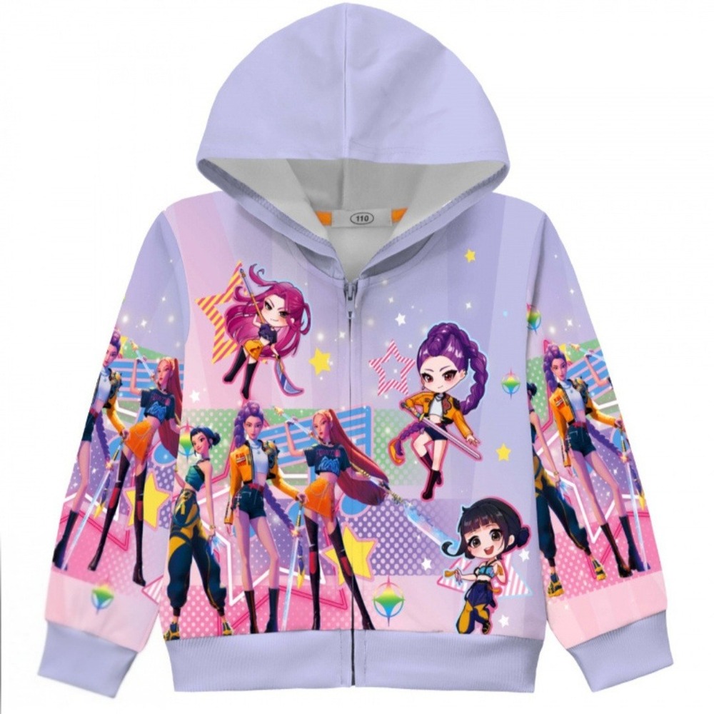 K-Pop Demon Hunters Kids Zip-Up Hoodie Size 11/12